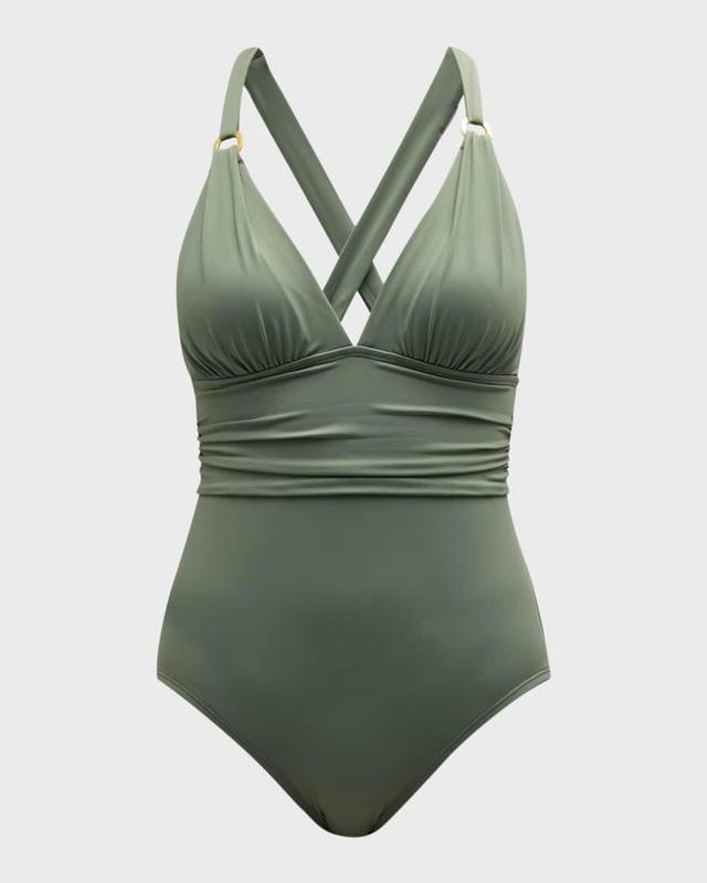 Paradise Fronds V-Neck One-Piece Swimsuit  Product Image