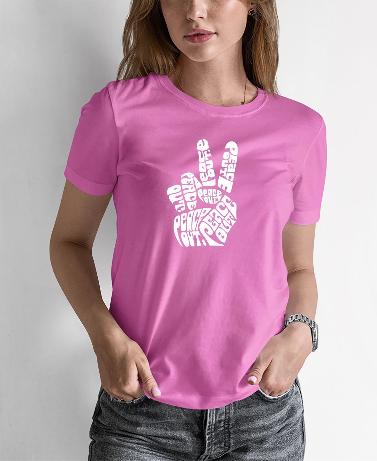 Womens Word Art Peace Out T-shirt Product Image