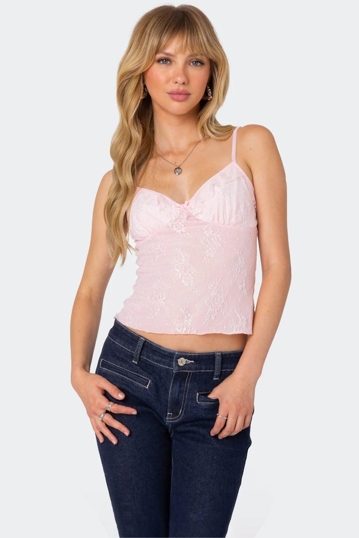 Angelina Sheer Lace Tank Top product image