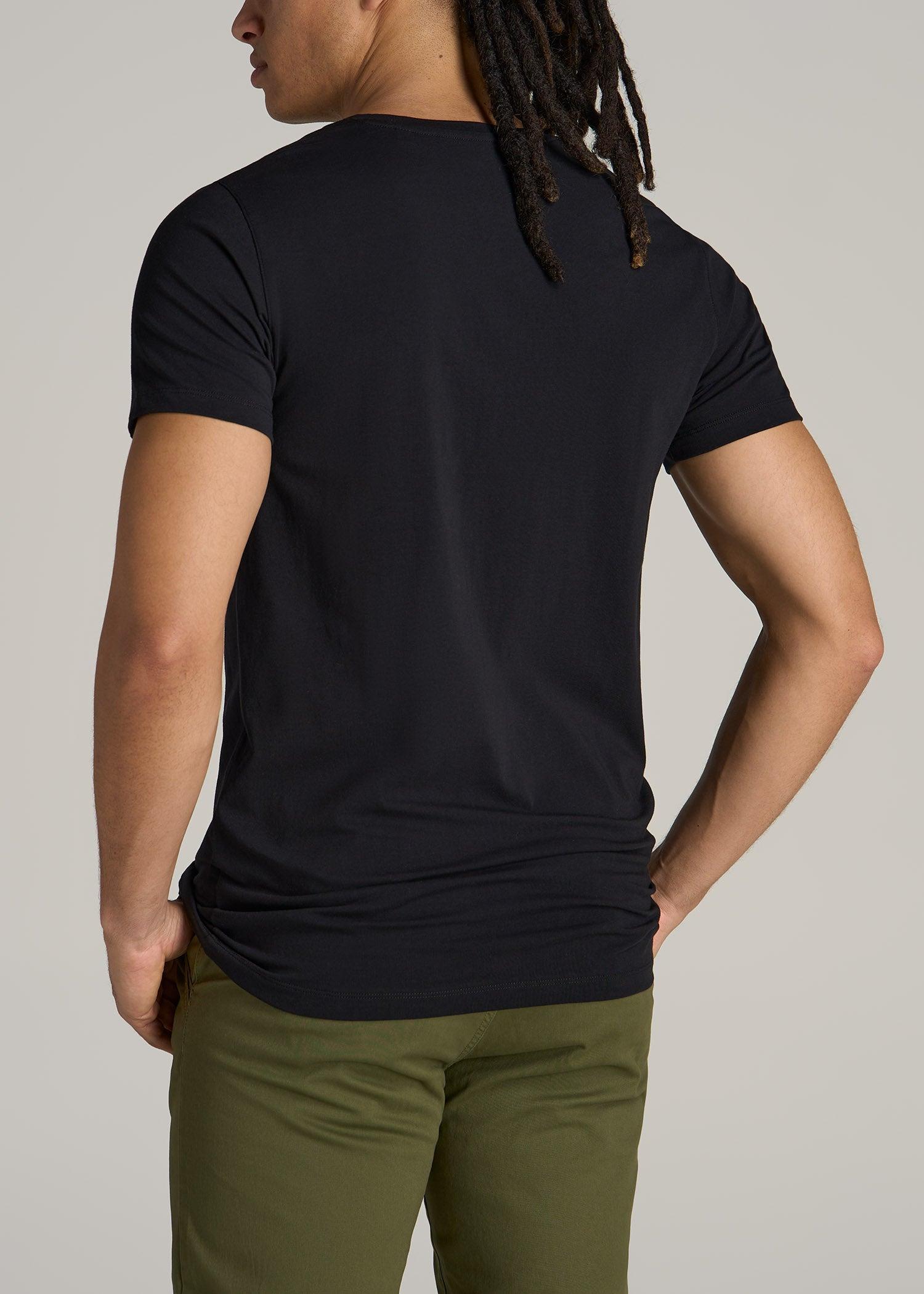 The Essential MODERN-FIT V-Neck Tee for Tall Men in Black Product Image