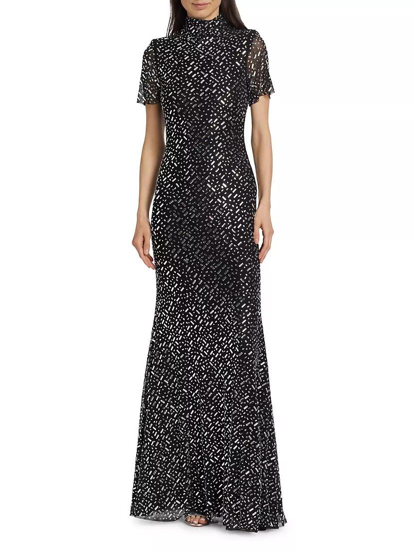 Square Rhinestone Mesh Maxi Dress Product Image