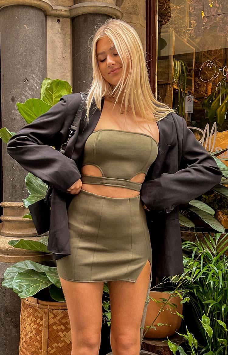 Maria Khaki Mini Skirt Product Image