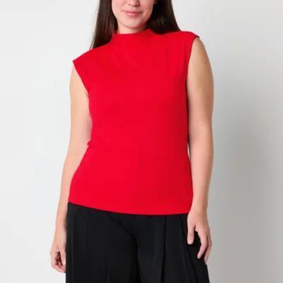 Worthington Womens Sleeveless Mock Neck Top Product Image