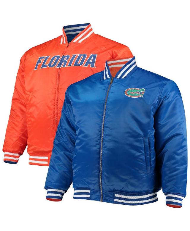 Mens Royal/Orange Florida Gators Big & Tall Reversible Satin Full-Zip Jacket Product Image