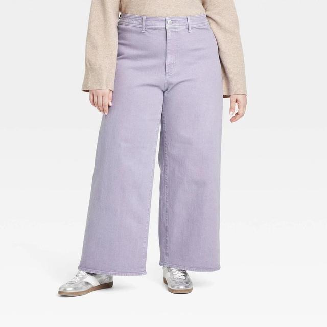 Womens High-Rise Sailor Wide Leg Ankle Jeans - Universal Thread Purple 22 Product Image