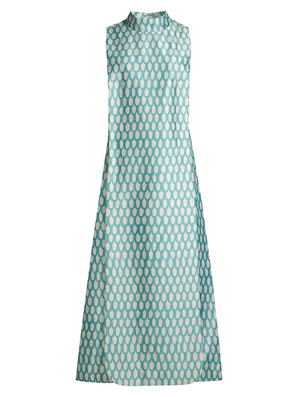 Womens Carlyle Loop-Print Satin Midi-Dress Product Image