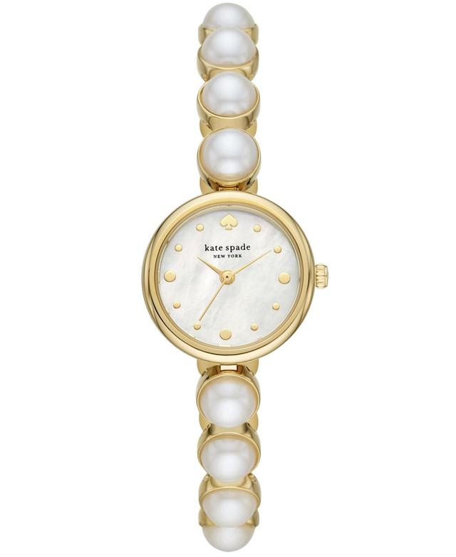 kate spade new york Monroe Gold-Tone Stainless Steel & Faux Pearl Bracelet Watch 24mm Product Image