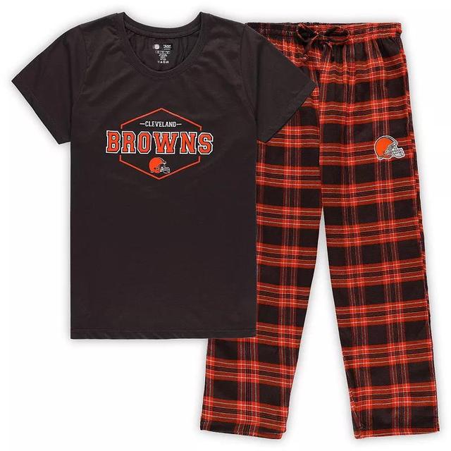 Womens Concepts Sport /Orange Cleveland s Plus Size Badge T-Shirt & Pants Sleep Set Product Image