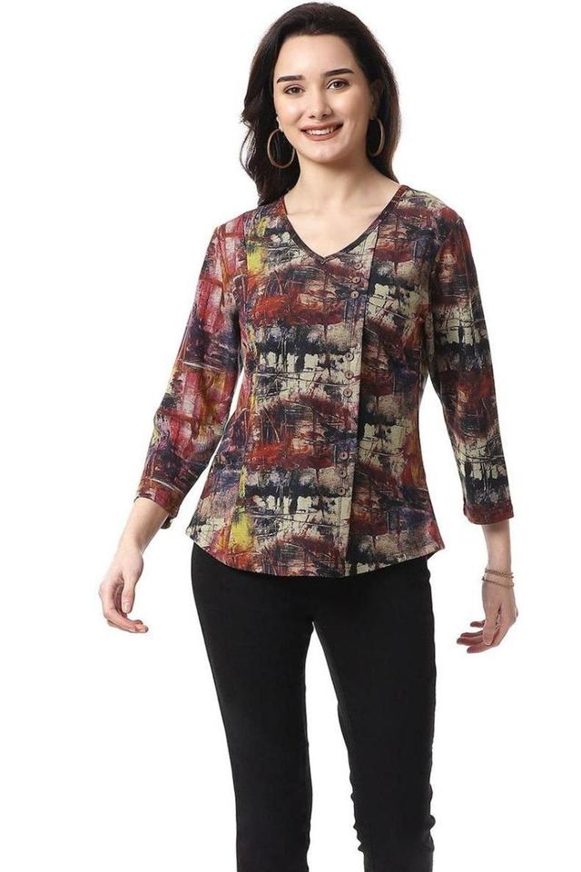 Mixed Print Top Female Product Image