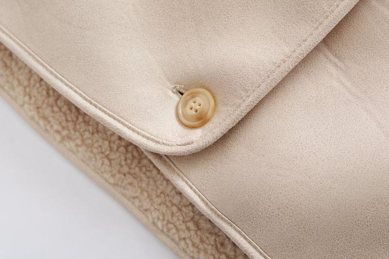 Fleece Collar Button-Up Jacket Product Image