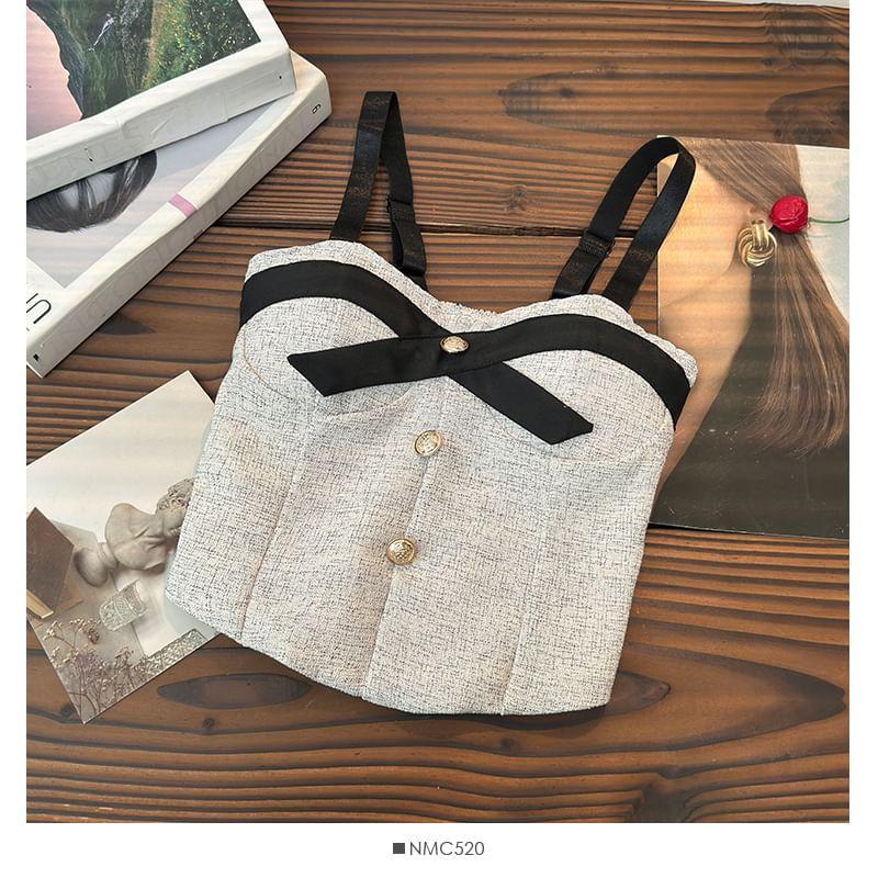 Colorblock Ribbon Bustier Top with Pad Product Image