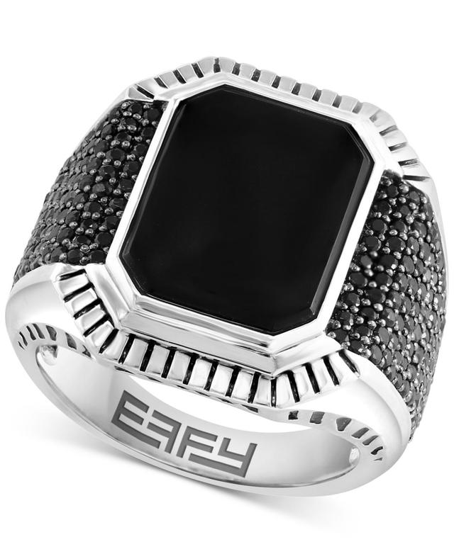 Effy Mens Onyx & Black Spinel Statement Ring in Sterling Silver Product Image