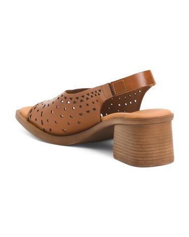 Leather Sutton Heel Sandals for Women Product Image