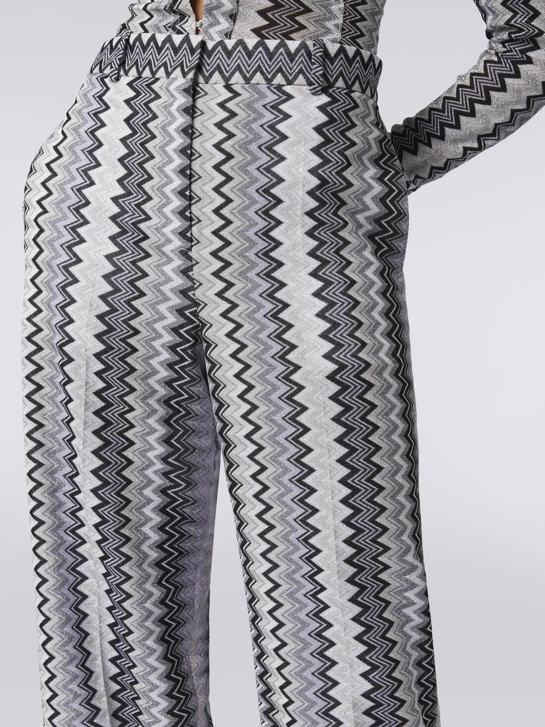 Straight zigzag viscose trousers with lurex Multicoloured | Missoni Product Image