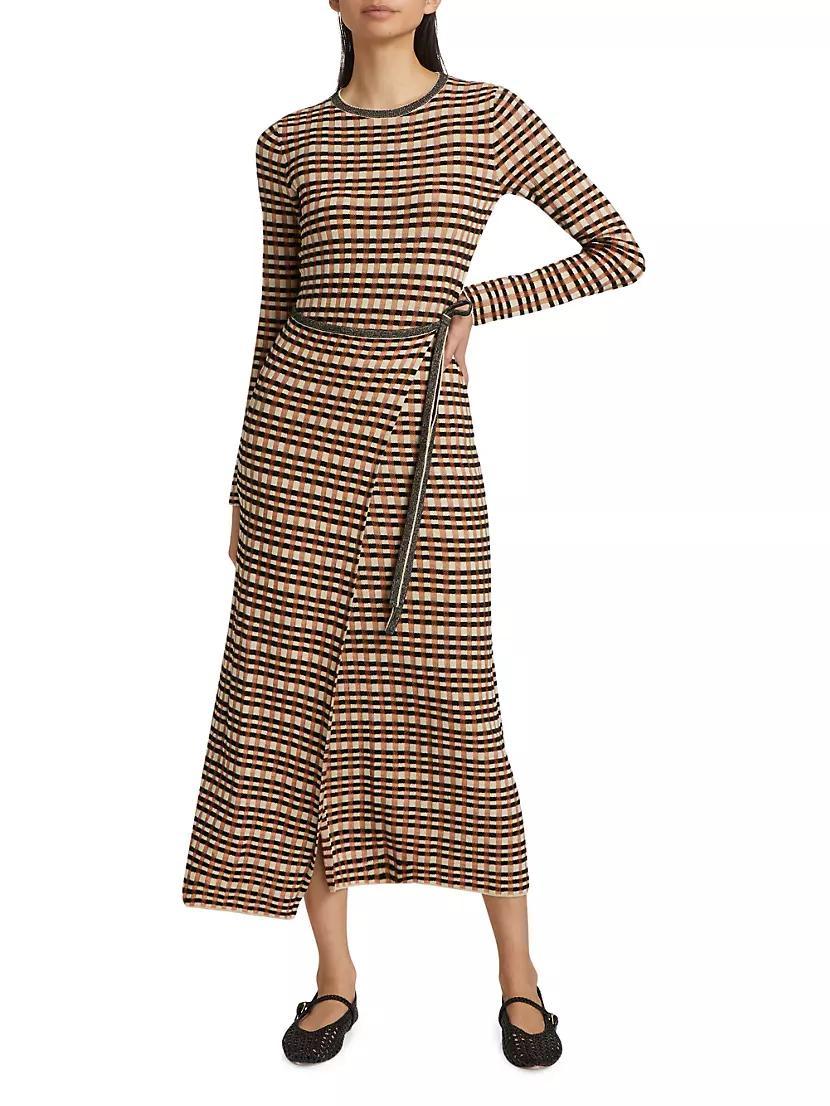 Checked Jacquard Anouk Midi Dress Product Image