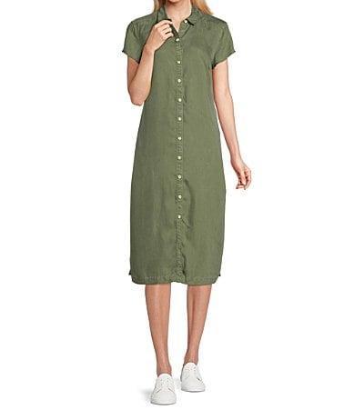 Tommy Bahama Mission Beach Shirtdress (Tea Leaf) Women's Dress Product Image