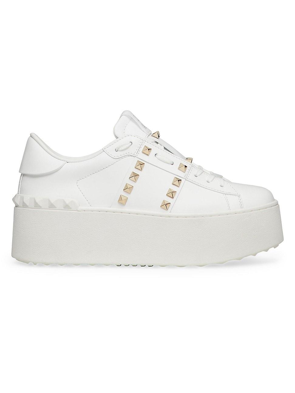 Womens Flatform Rockstud Untitled Sneakers In Calfskin Product Image