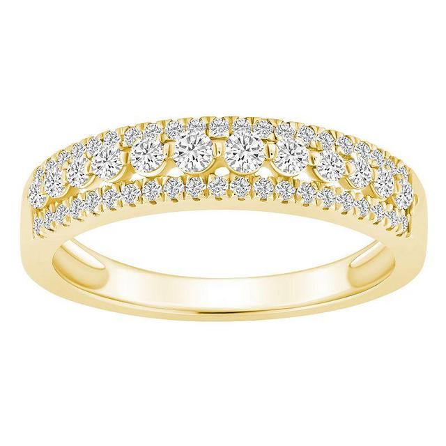 Alyson Layne 14k Gold 1/2 Carat T.W. Diamond Three-Row Wedding Band, Womens Yellow Product Image