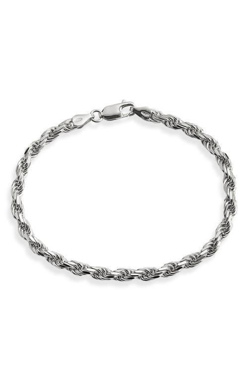 Argento Vivo Sterling Silver Mens Rope Chain Bracelet Product Image