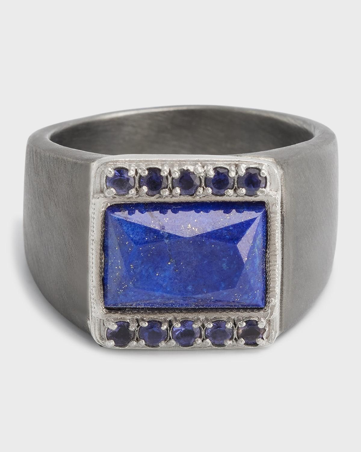 Mens Signet Ring with Iolite Product Image