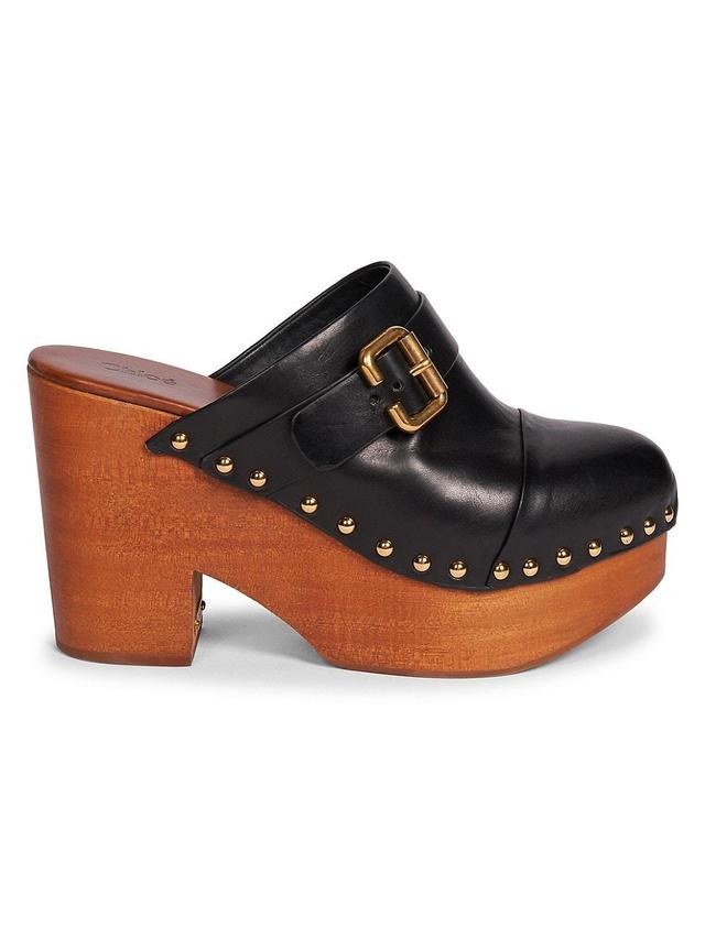 Womens Jeannette Leather Clogs Product Image