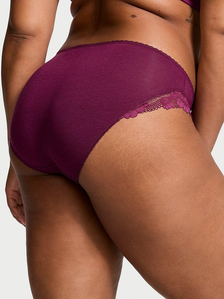 Stretch Cotton Lace-Trim Bikini Panty Product Image