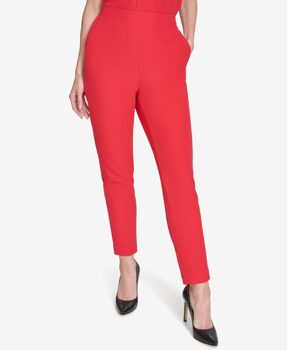 Halston Womens Mid-Rise Skinny-Leg Ankle Pants Product Image