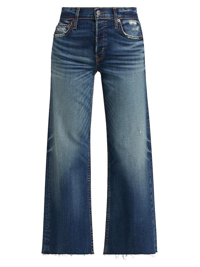 Womens Mid-Rise Wide-Leg Jeans Product Image