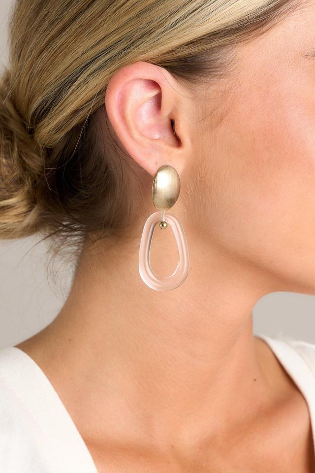 Won't Wait Around Clear Gold Earrings Product Image