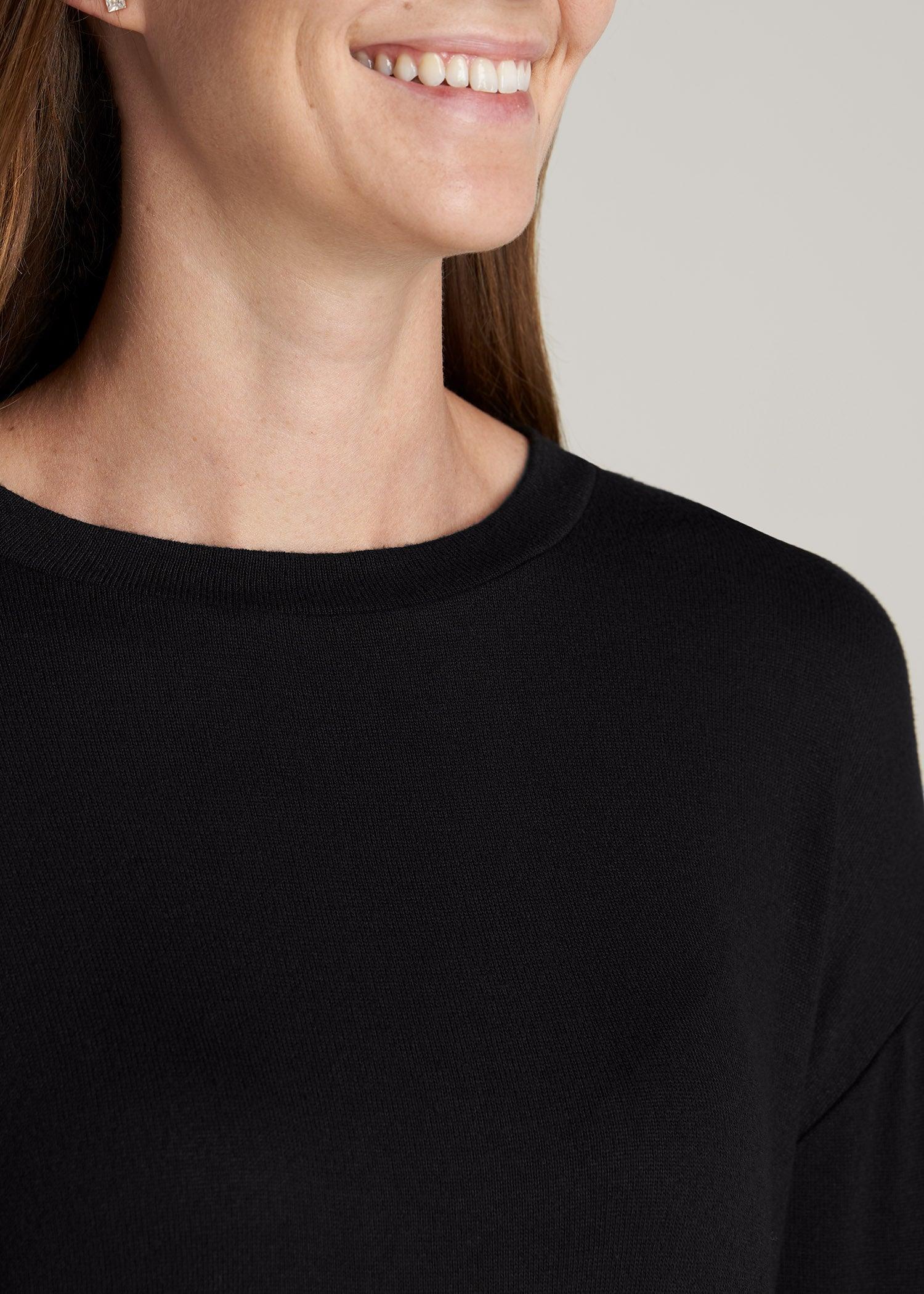 Cozy Lounge Crewneck in Black - Tall Women's Shirts Female Product Image