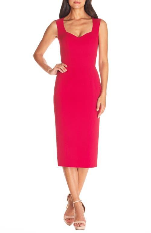 Dress the Population Elle Sweetheart Neck Sheath Midi Dress Product Image