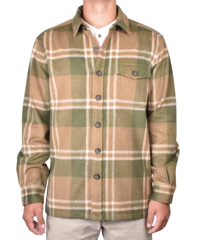 Vintage 1946 Mens Buffalo Plaid Shirt Jacket - Light Green Product Image