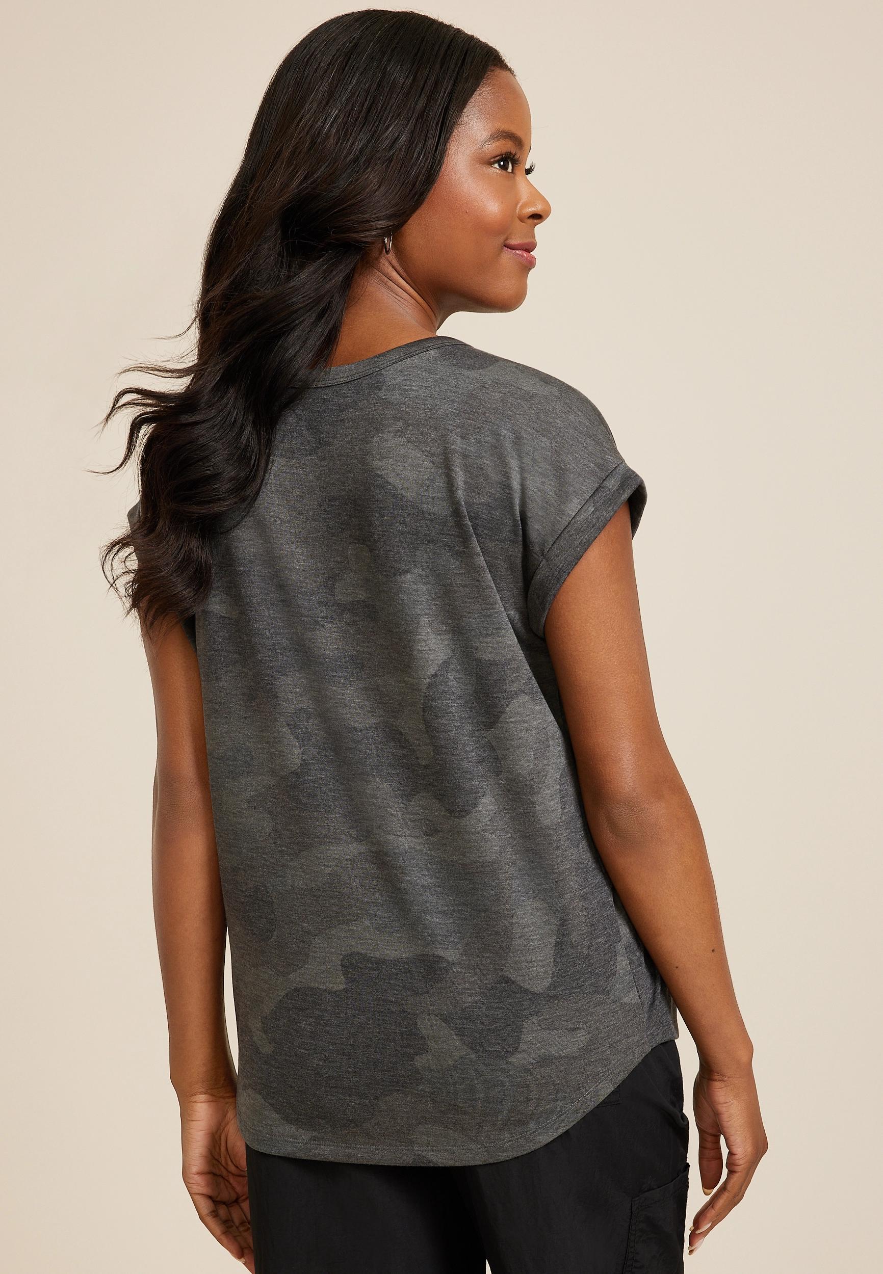 24/7 Clara Camo Short Sleeve Dolman Tee Product Image