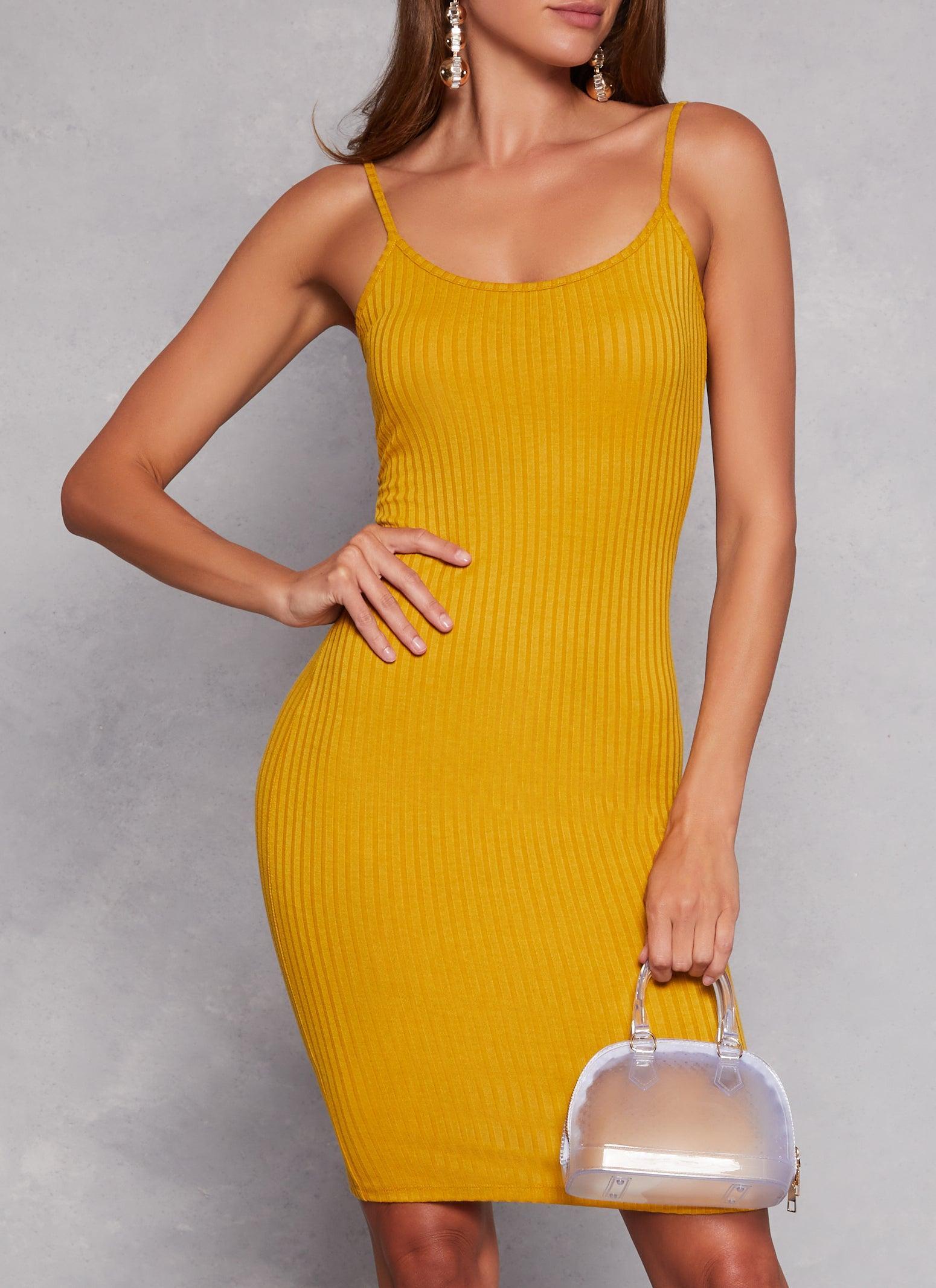 Womens Ribbed Knit Cami Midi Dress Product Image