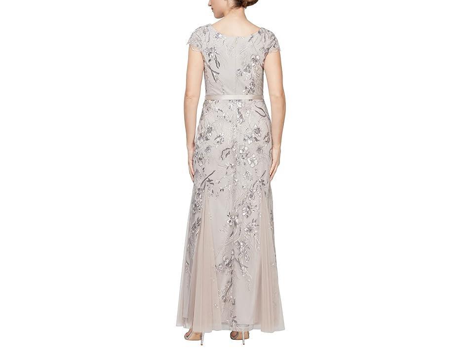 Alex Evenings Long Embroidered Dress with Godet Women's Dress Product Image