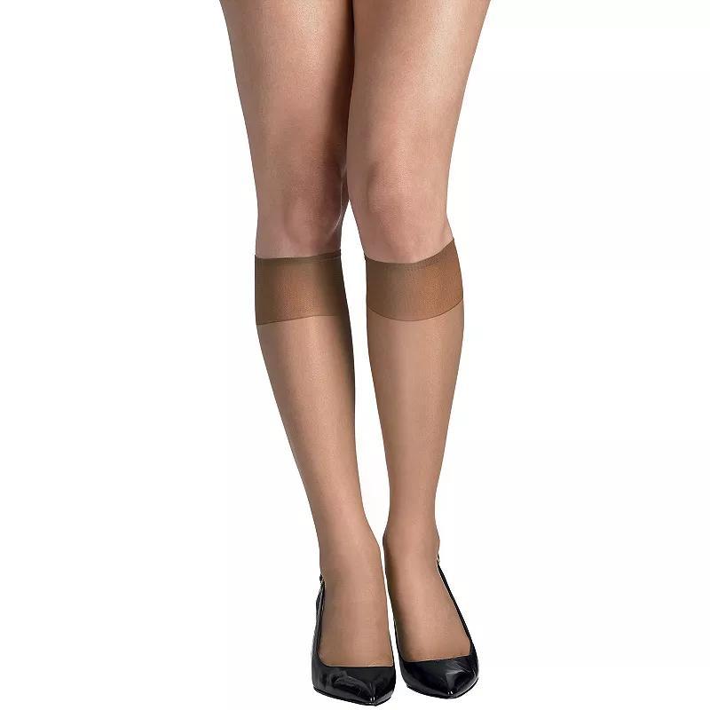 Hanes 2-pk. Silk Reflections Knee-High Sheer Toe Pantyhose 725, Womens Product Image