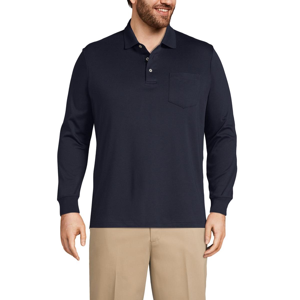 Mens Lands End Classic-Fit Super Soft Supima Pocket Polo Product Image