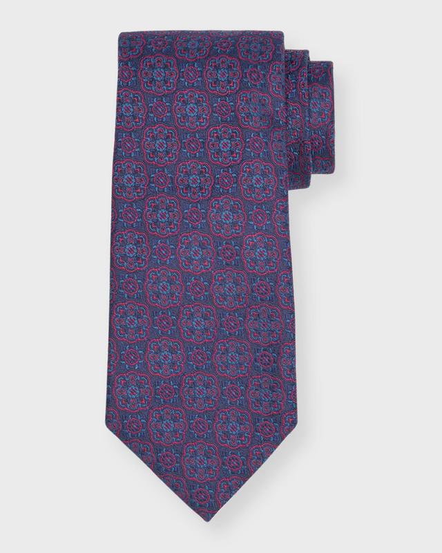 Mens Medallion Silk Seven-Fold Tie Product Image