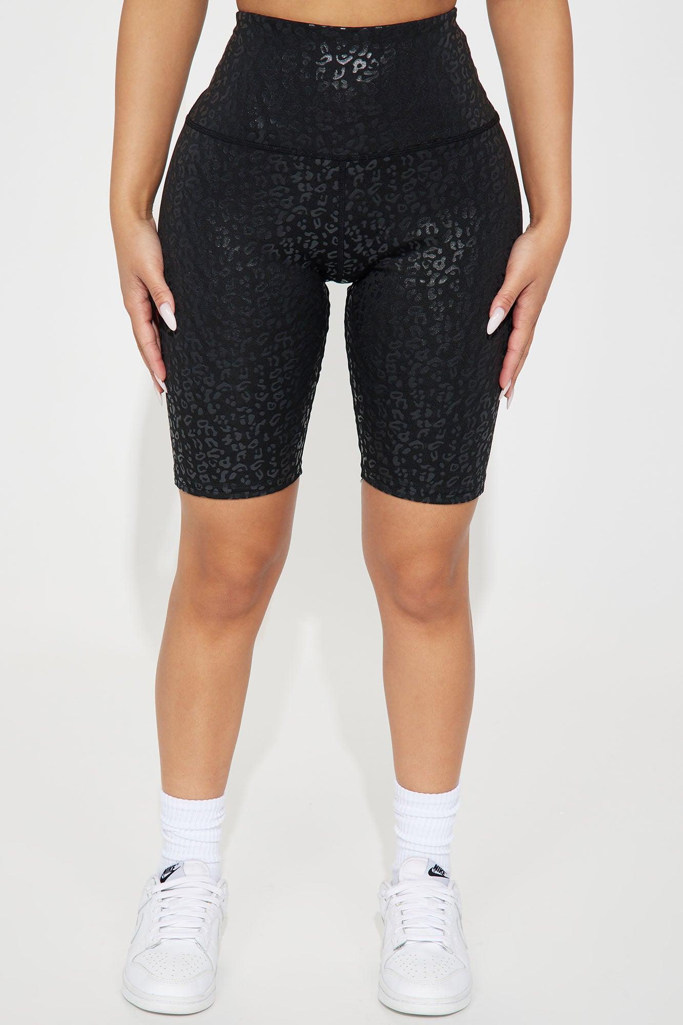 Wild Side Leopard Biker Short - Black Product Image