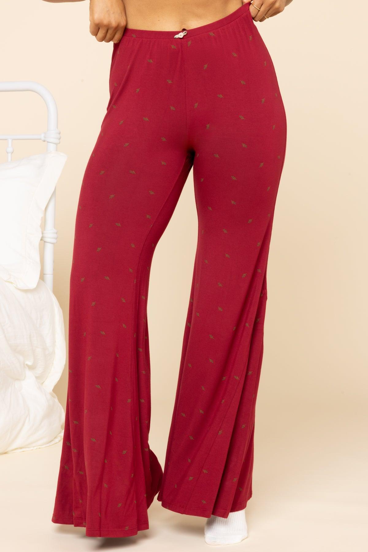 Deep Sleep Bell Bottoms - Cranberry Product Image