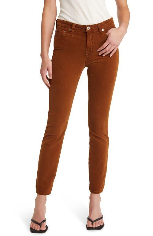 AG Womens Mari High Waist Slim Ankle Straight Leg Corduroy Pants Product Image