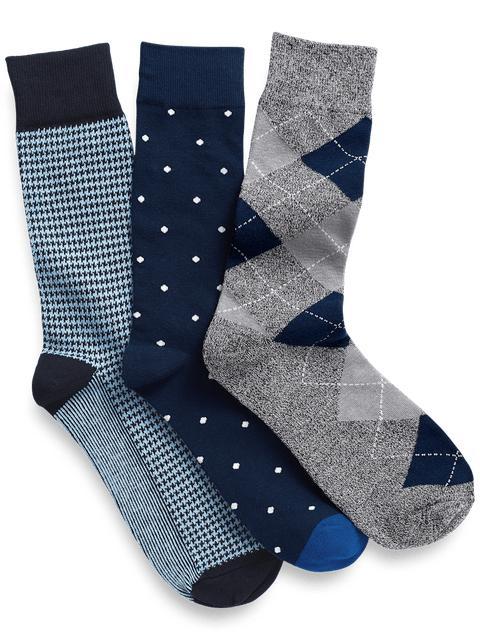 3 Pack Cotton Blend Sock - Navy Multi Product Image