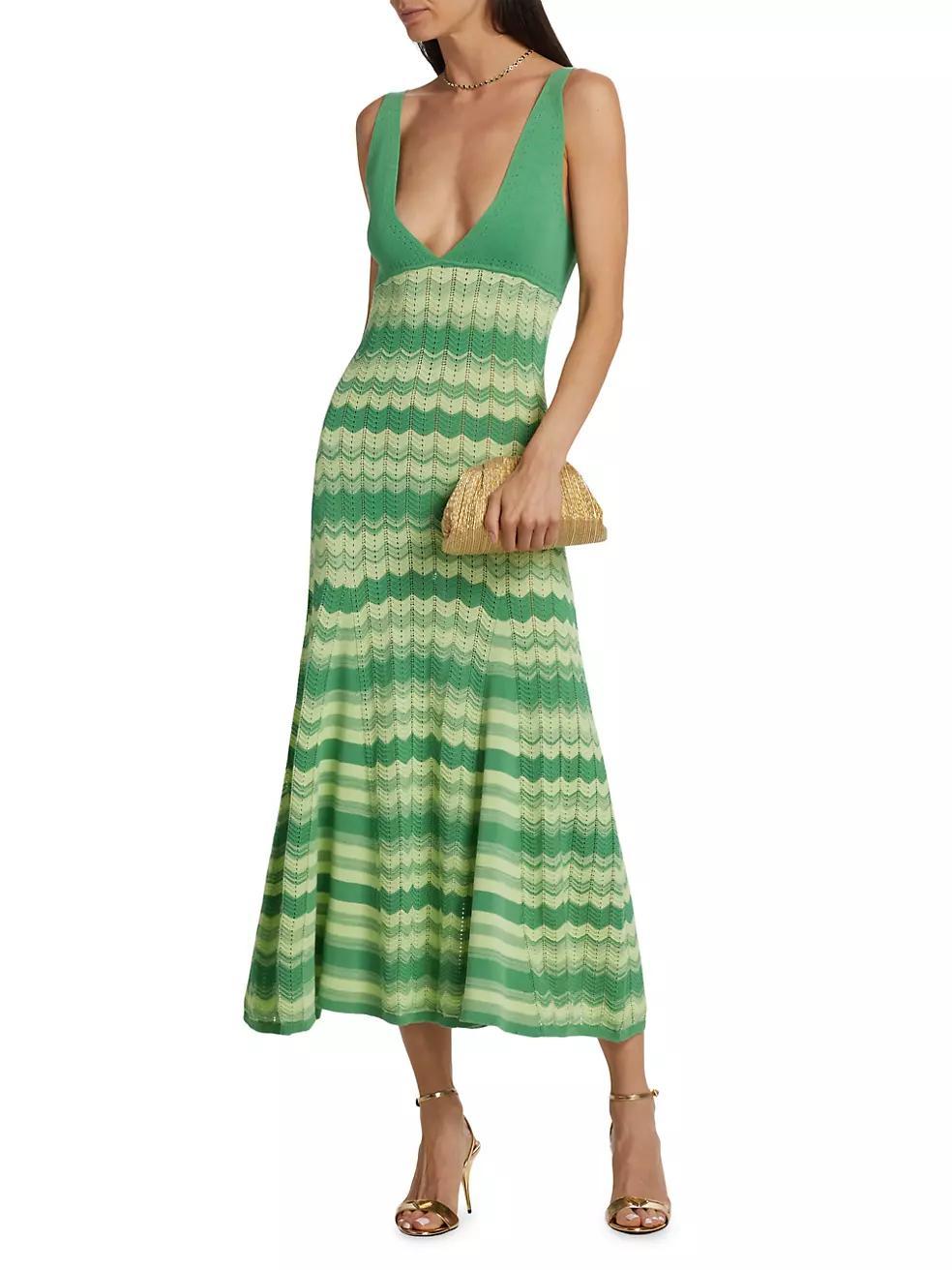 Mylah Chevron Knit Midi Dress Product Image