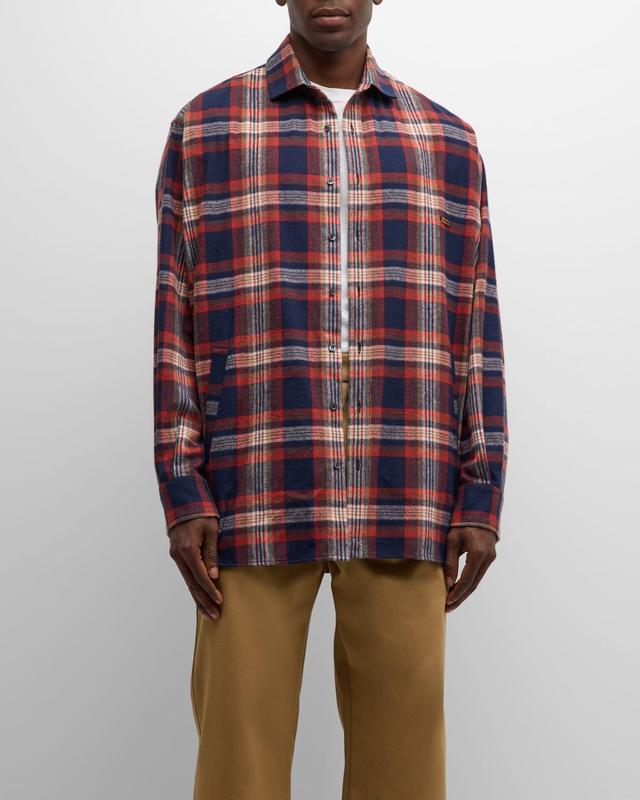 Men's Damon Cotton Check Casual Button-Down Shirt Product Image