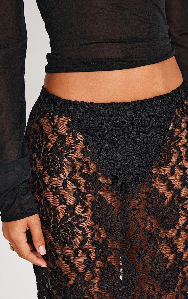 Petite Black Lace Maxi Skirt Product Image