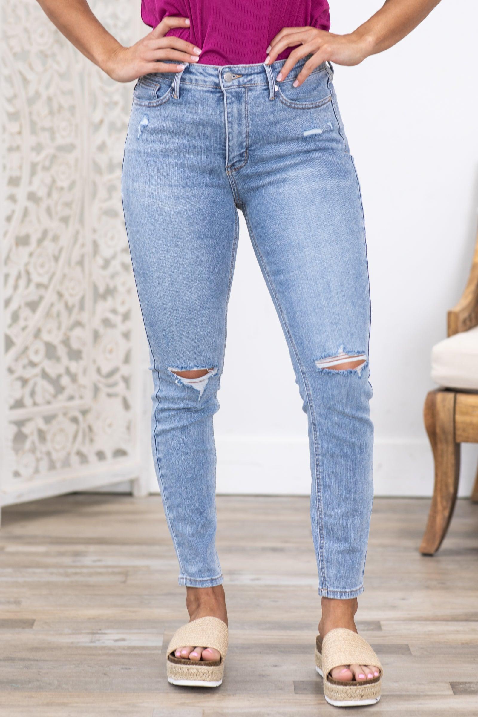 Judy Blue Tummy Control Distressed Skinny Jean Product Image