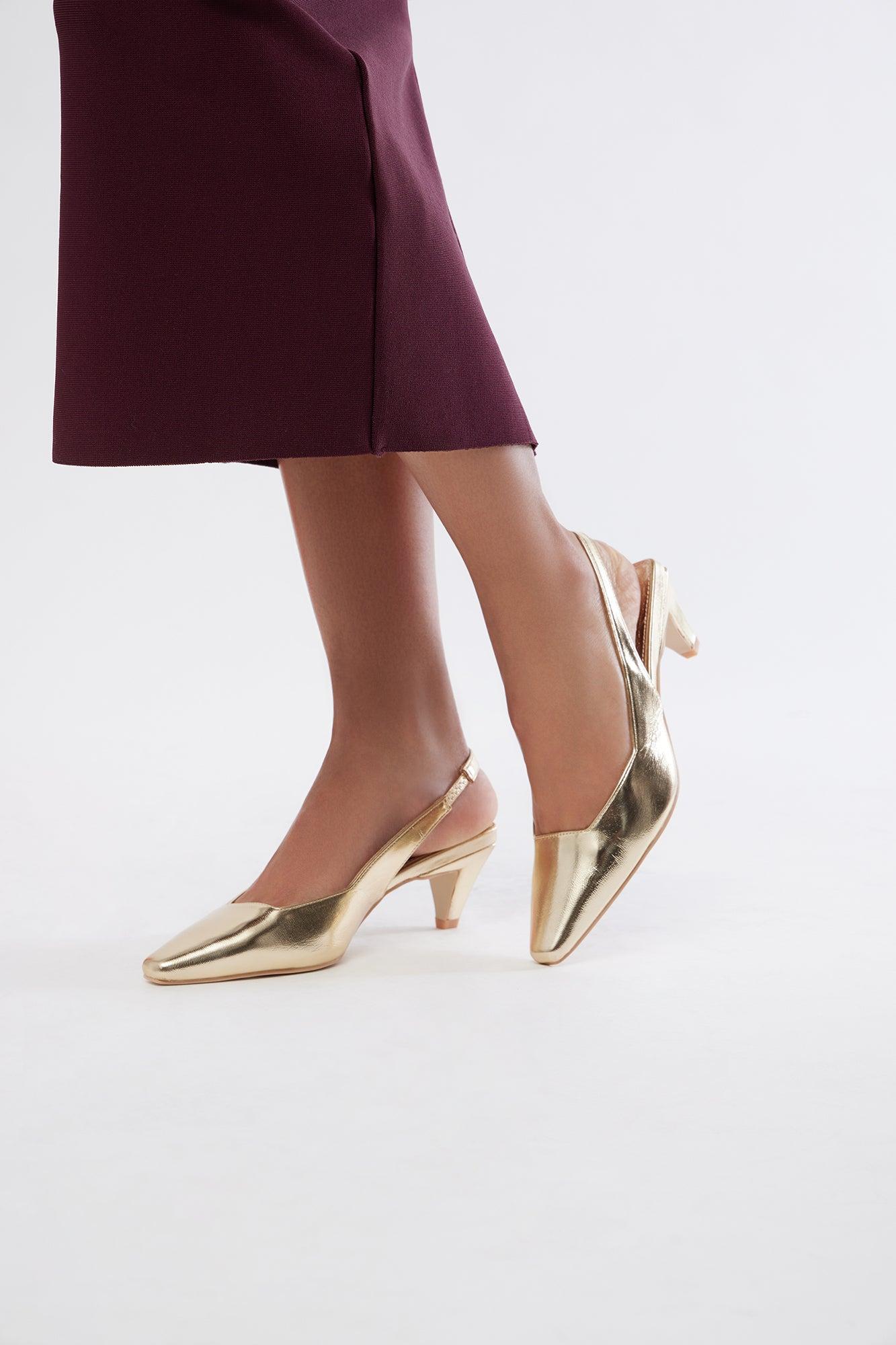 Kamari Slingback Pumps - Gold Product Image