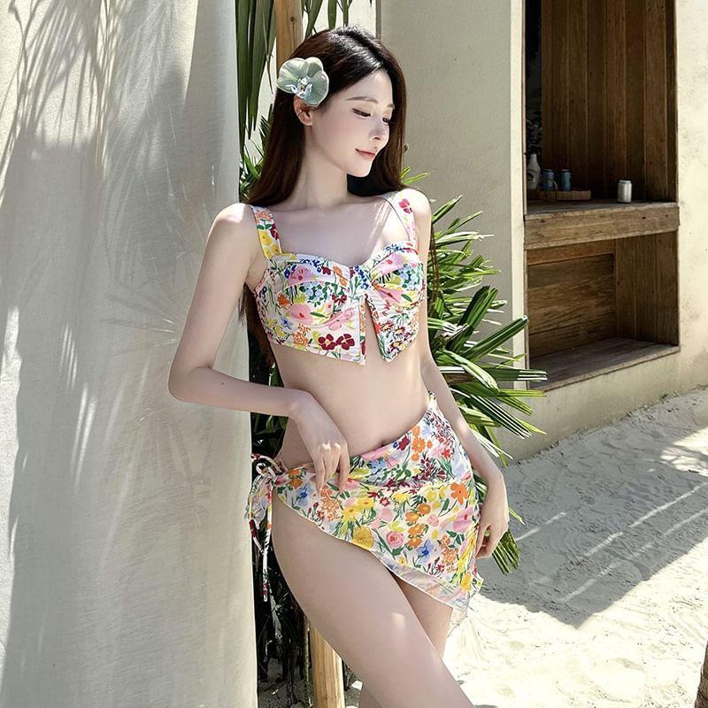 Set: Floral Bikini + Cover Up Product Image