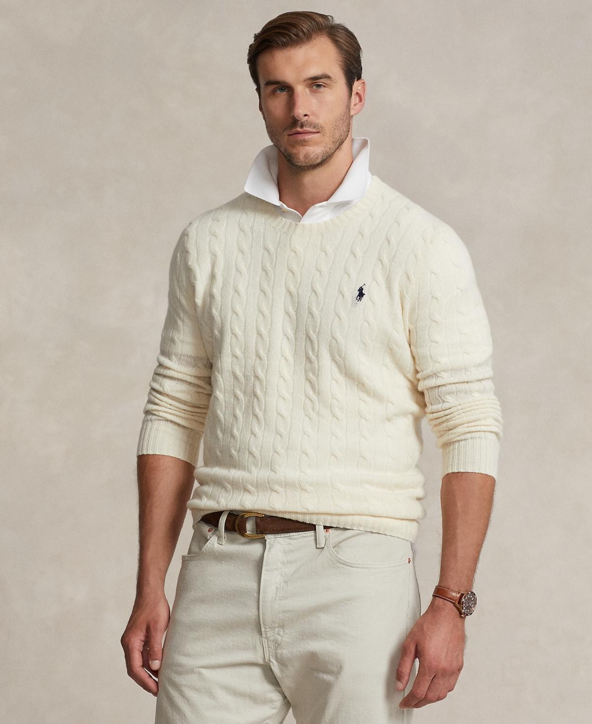 Polo Ralph Lauren Mens Big & Tall Cable-Knit Wool-Cashmere Sweater Product Image