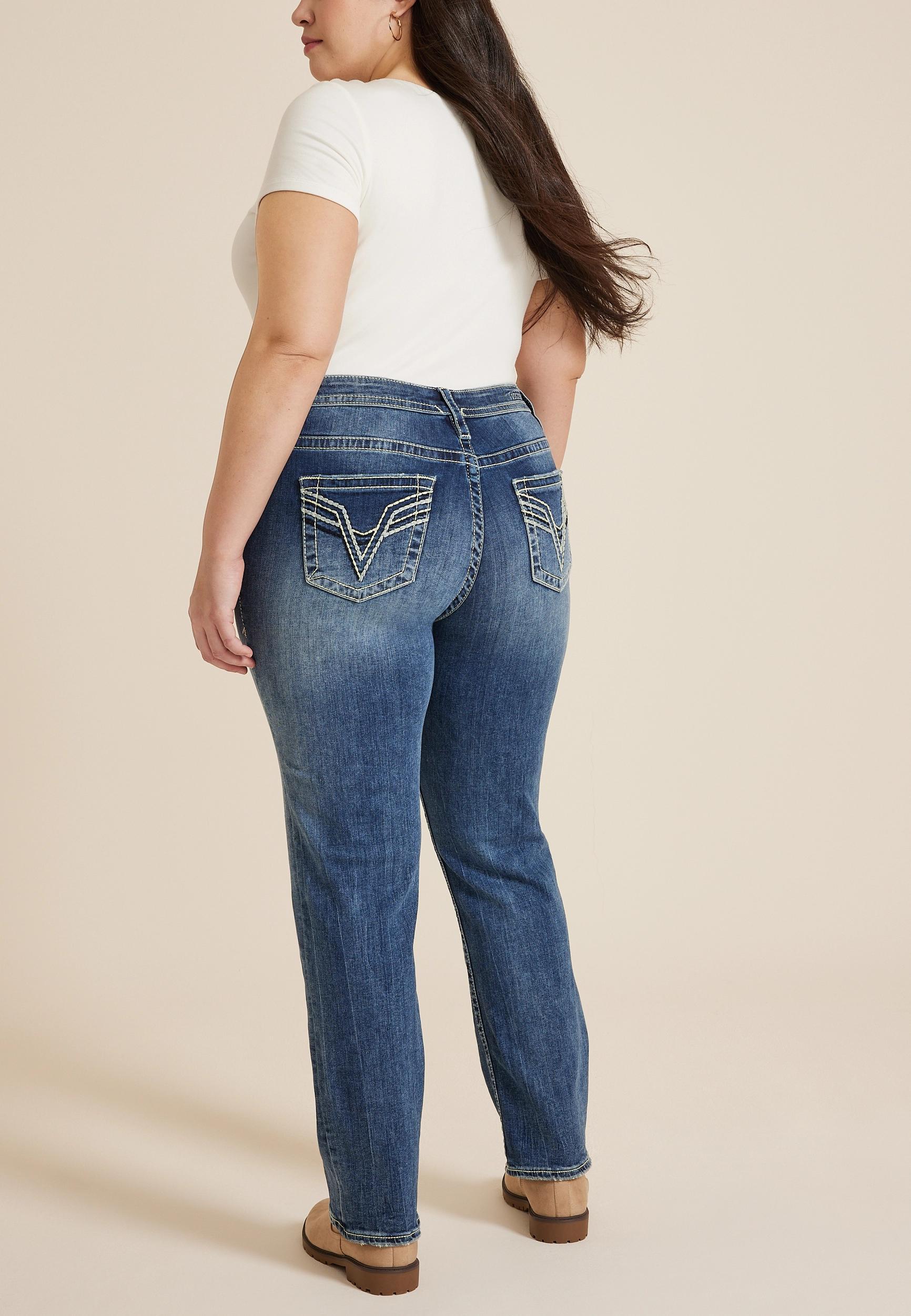 Vigoss Plus Size Vigoss Womens High Rise Straight Jeans Blue Size 22W - Maurices Product Image